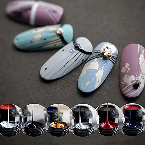 Spider Gel Nail Polish Kit - UV LED Nail Art Paint with Thin Brush for Professional Nail Designs | Black & White Gel Polish for Drawing & Painting | Perfect for DIY Manicures, Salon Nails & Creative Nail Art