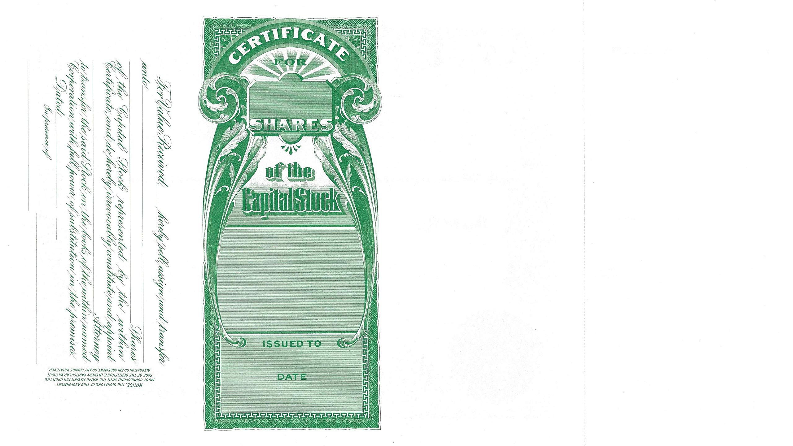 150 Oklahoma Stock Certificates - Pack of 100 | Authentic Blank Certificates for Collectors, Business Records & Historical Documentation