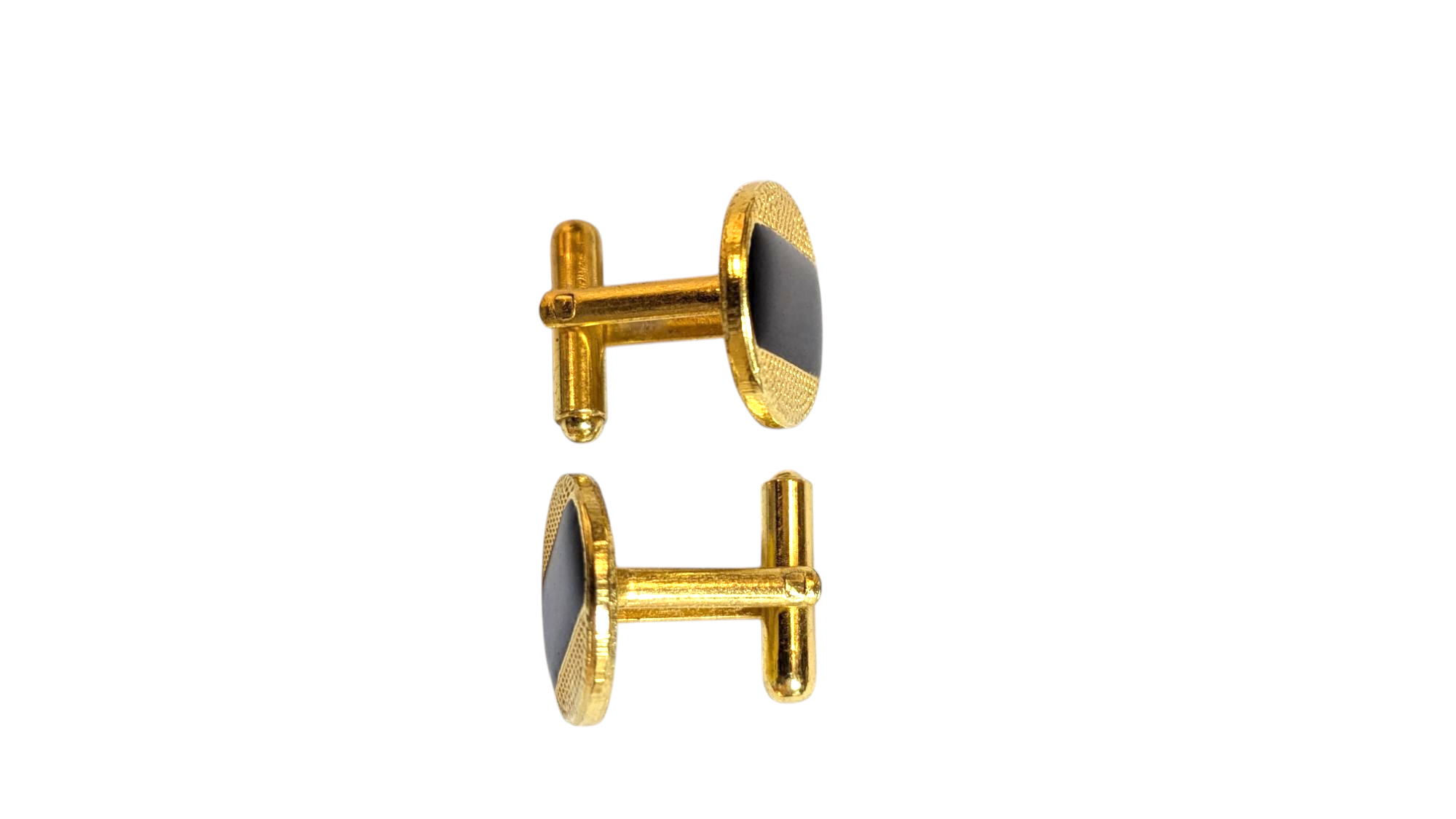 Asanti Gold & Black Trim Cufflinks for Men - Luxury Dress Accessories DPCLGB11 - Perfect for Weddings, Business Meetings & Formal Events