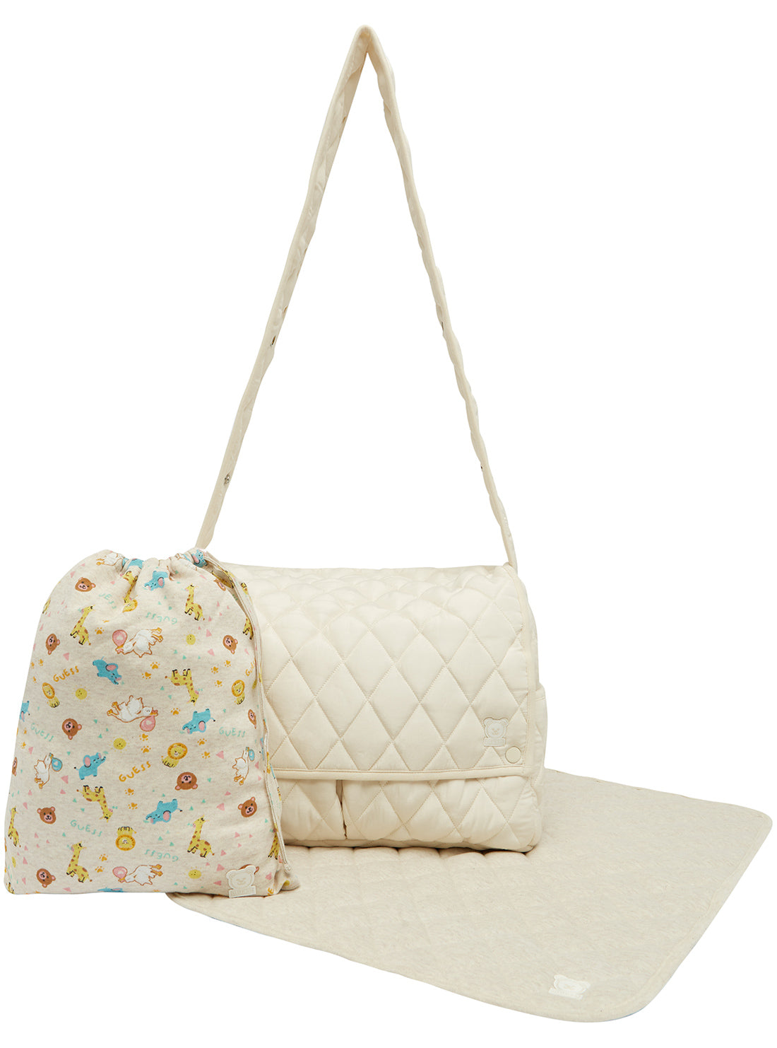 Soft Beige Baby Changing Mat with Travel Bag - Waterproof & Portable Diaper Pad for Nursery, On-the-Go & Travel Essentials