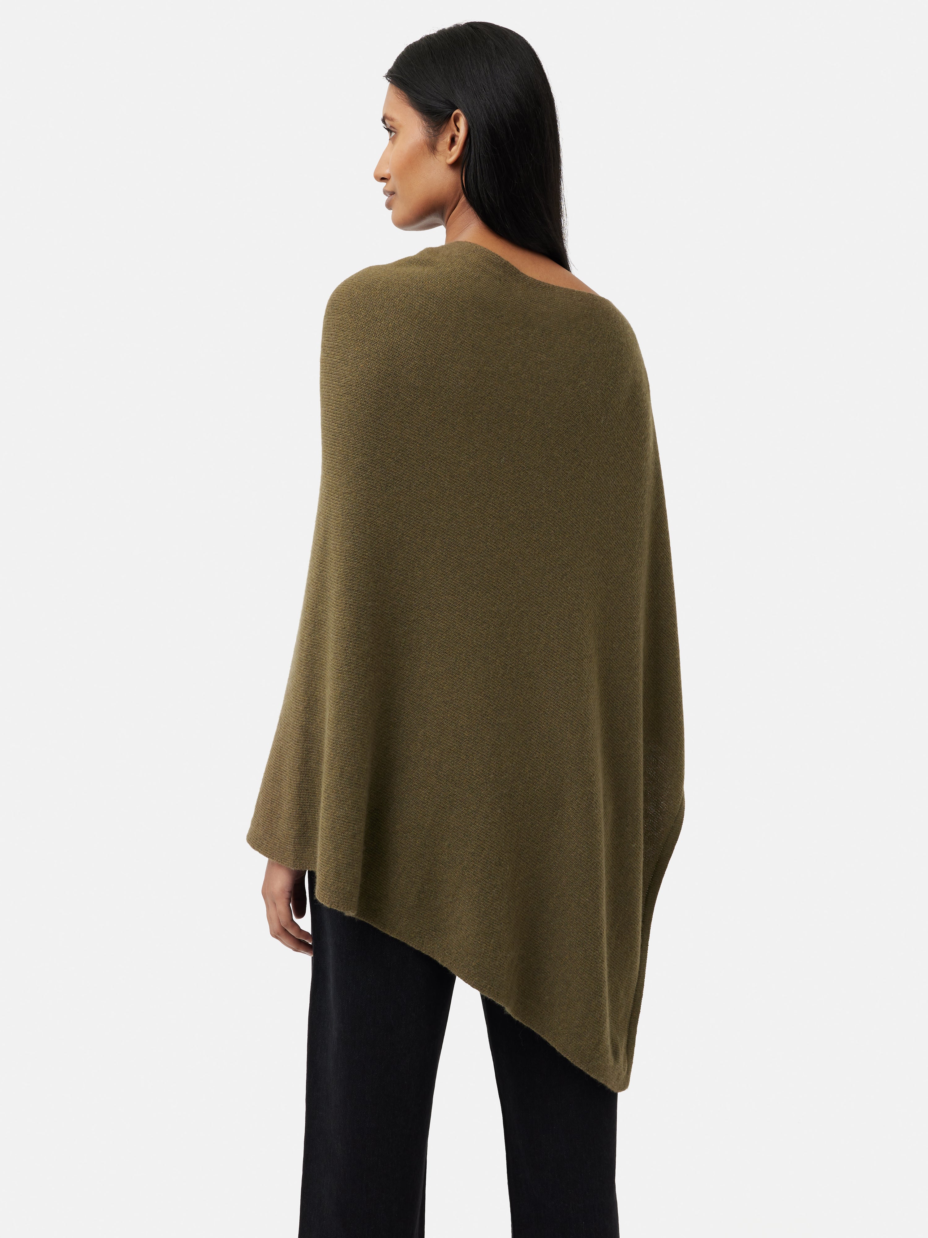 Luxury Wool Cashmere Blend Drape Poncho - Soft Warm Green Wrap Shawl for Women | Perfect for Fall Winter Fashion, Outdoor Activities & Cozy Home Wear