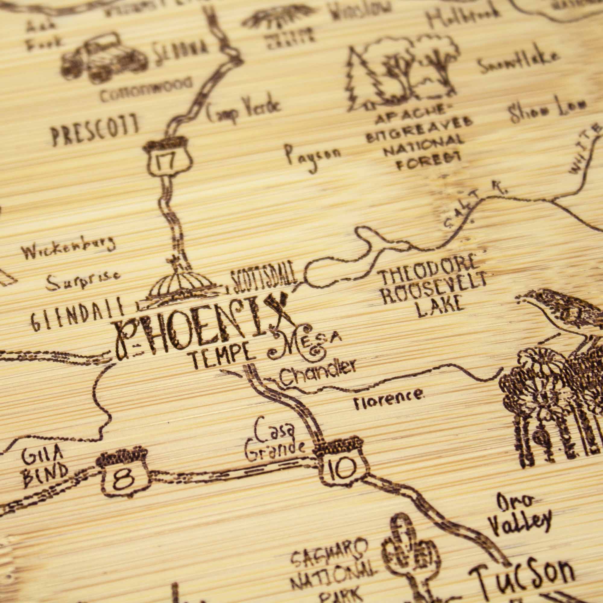 Premium Arizona-Inspired Wooden Cutting Board - 11