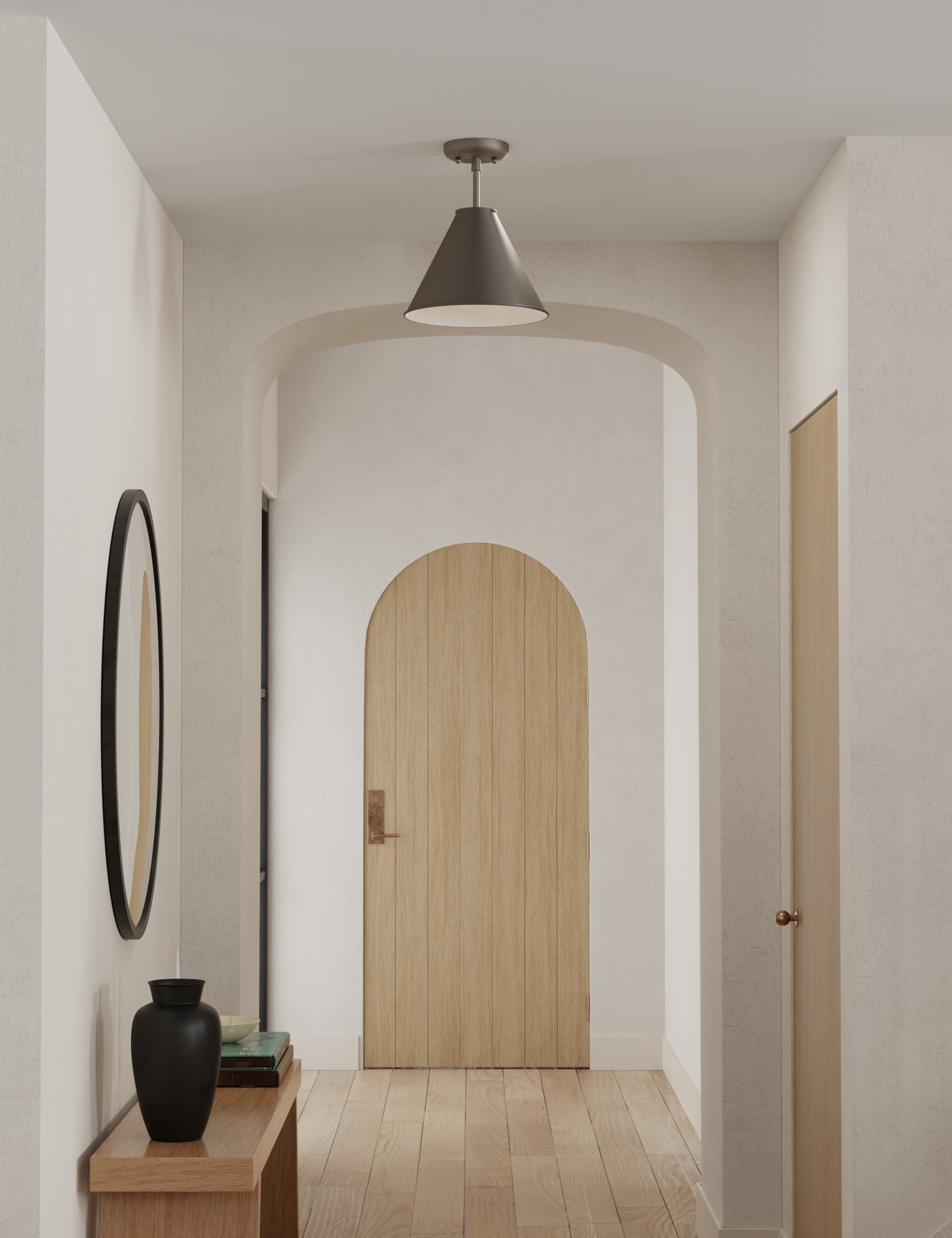 Canon Semi Flush Mount Ceiling Light Fixture - Modern LED Lighting for Bedroom, Hallway & Kitchen - Dimmable & Energy Efficient