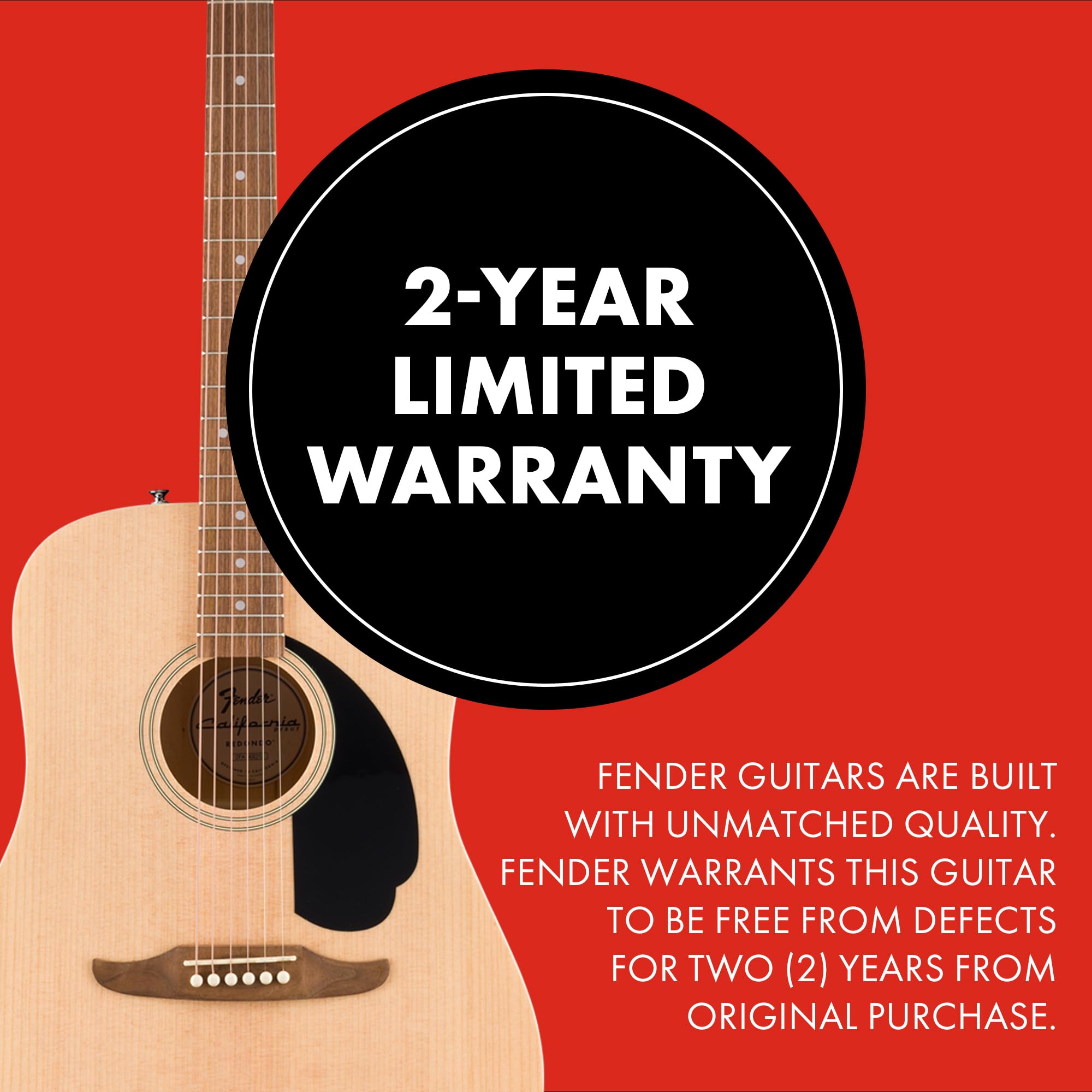 Fender California Debut Redondo Series Acoustic Guitar Pack for Beginners with Gig Bag, Stand & 2-Year Warranty - Natural Finish | Perfect for Home Practice, Campfire Jams & Music Lessons
