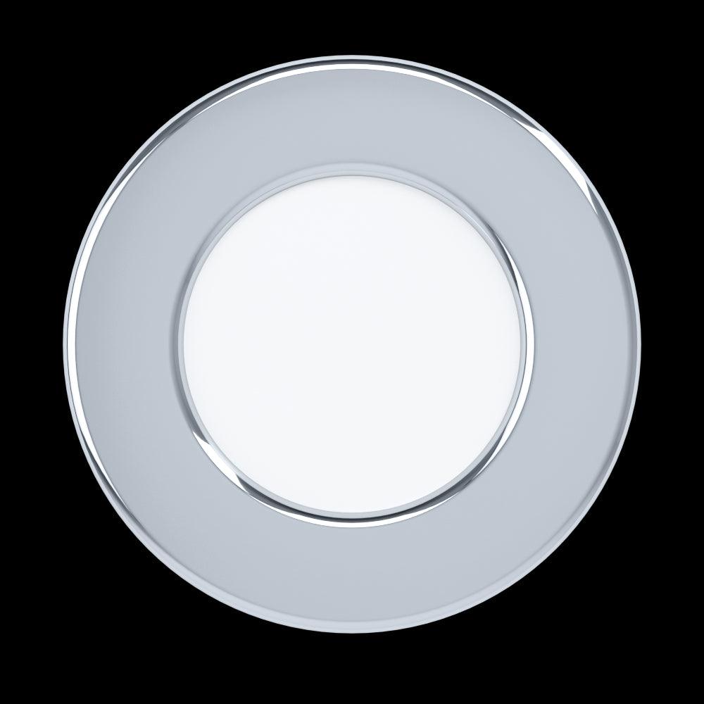 Eglo Fueva 5 Chrome LED Recessed Downlight - 8.6cm Ultra-Thin Cool White Ceiling Light for Kitchen, Bathroom & Living Room Lighting