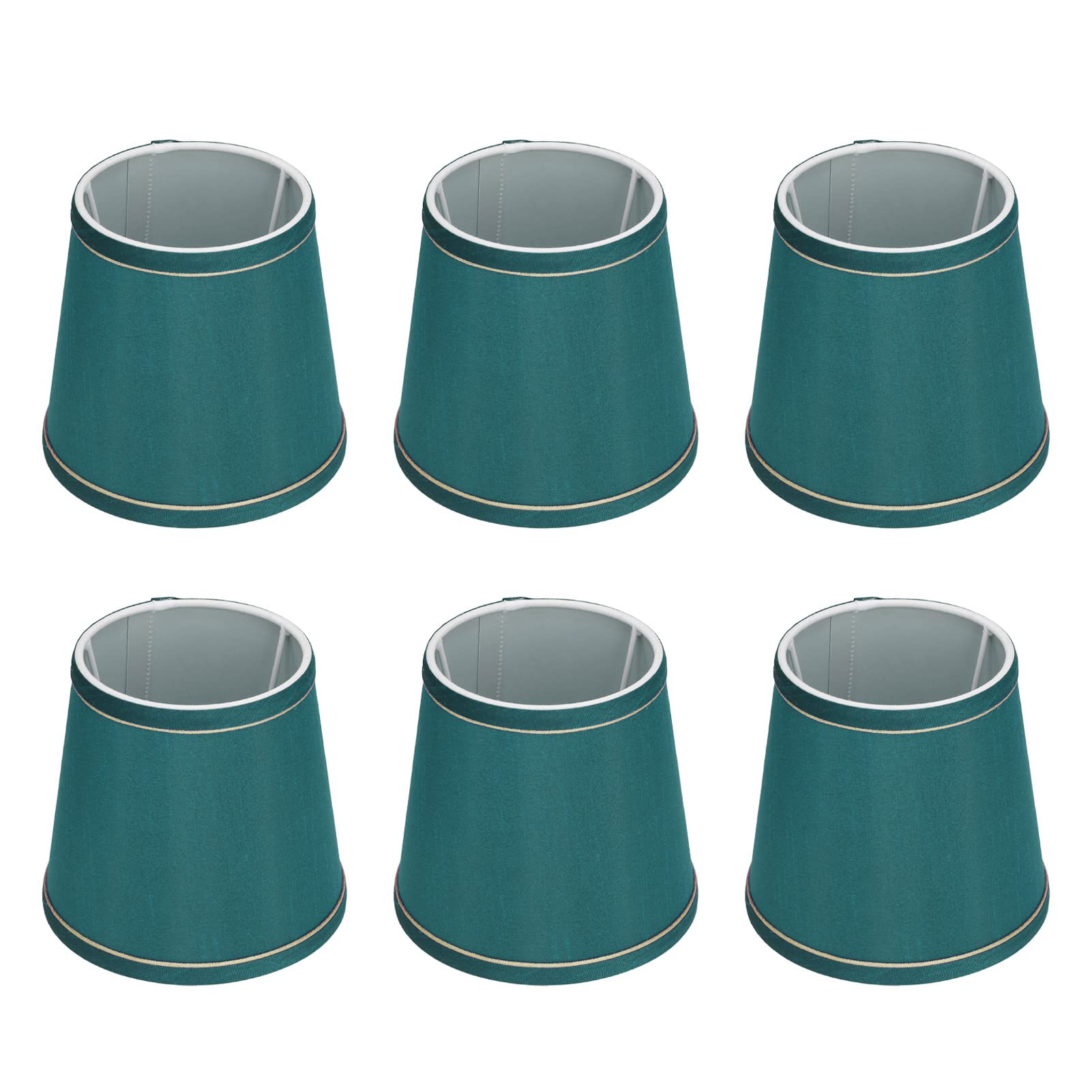 Alvinlite 6-Pack Small Barrel Fabric Lampshades - Clip On Lamp Shades for Table, Chandelier & Wall Lights - Seamless Design in Red & Green - Perfect for Bedroom, Living Room & Home Decor Lighting