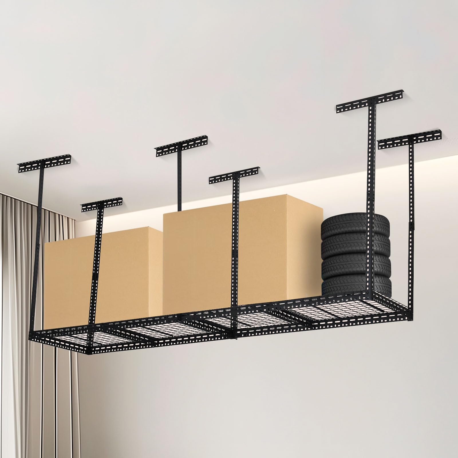 GARVEE 2x8 FT Overhead Garage Storage Rack - Heavy Duty 660lbs Capacity, Adjustable Height (22