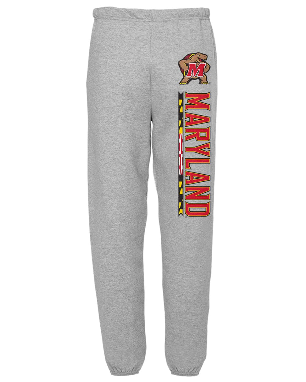 University of Maryland Terps Logo Jogger Sweatpants for Men & Women - Comfortable Athletic Heather Gray Sweatpants - Medium Size - Perfect for Game Day, Campus Wear & Lounge