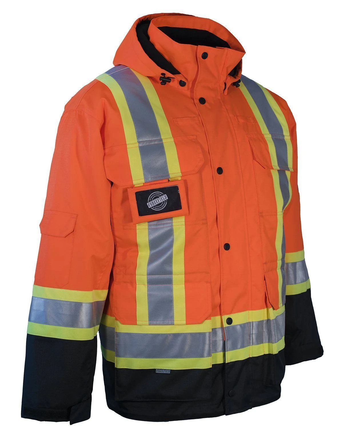 Forcefield 3-in-1 Hi-Vis Winter Parka with Removable Black Nylon Puffer Jacket - EN788 | Waterproof Reflective Safety Coat for Construction Workers & Outdoor Winter Activities