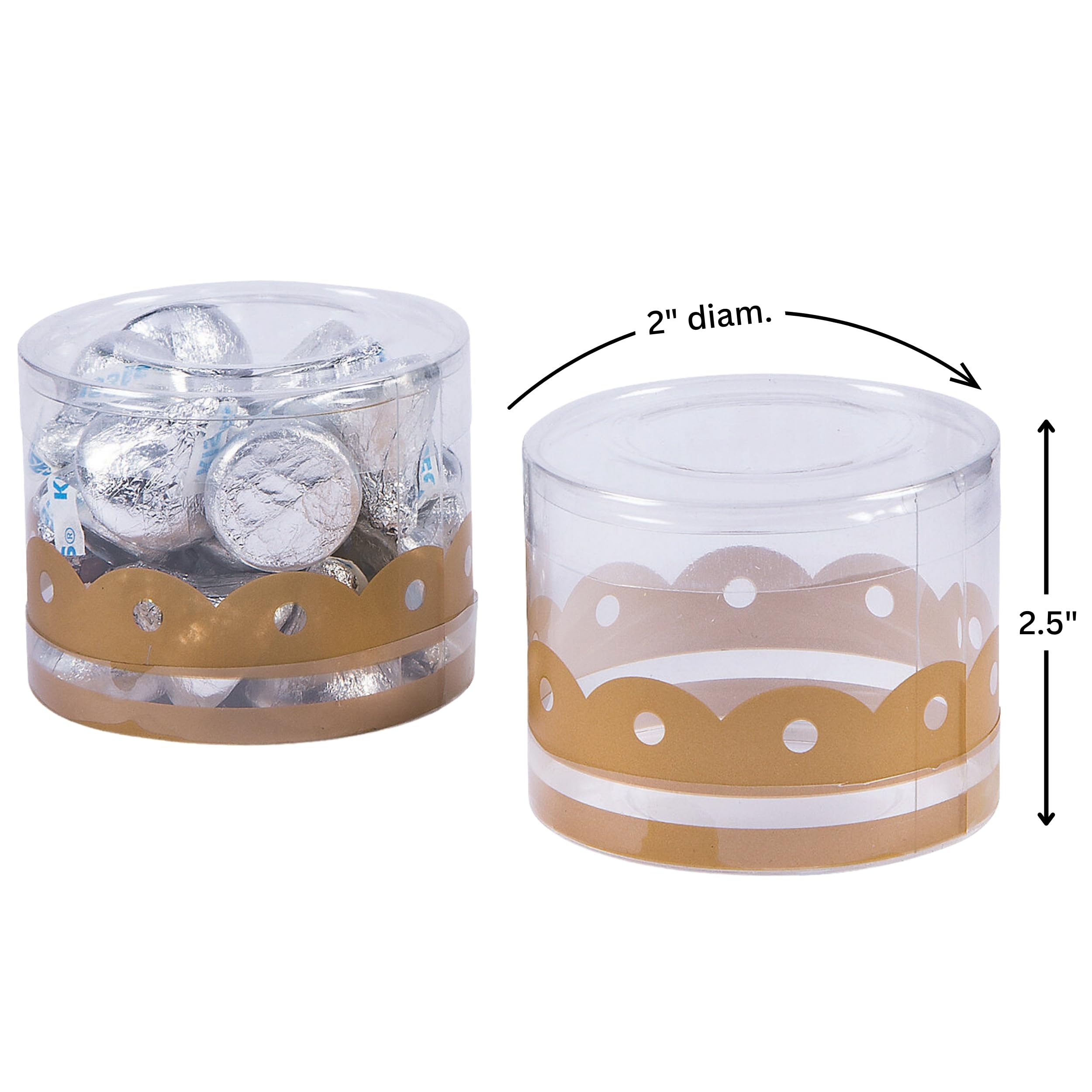 Small Round Macaron Boxes with Gold Trim - 12-Piece Set for Party Decorations, Wedding Favors & Gift Packaging