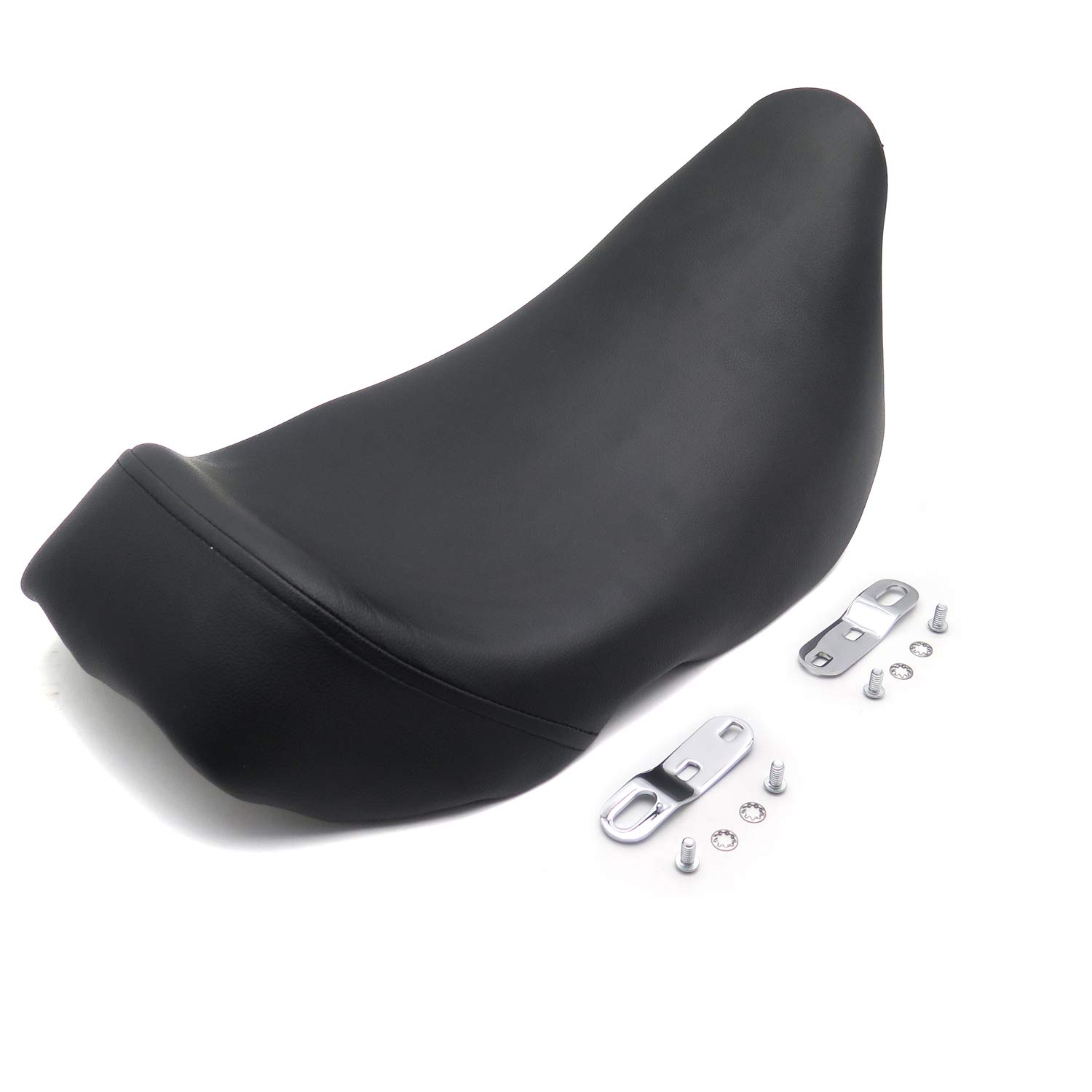 HTTMT Black Modern Low Profile Solo Seat for 2008-2017 Harley Touring Bagger Dresser Motorcycles - Comfortable Replacement Seat for Long Rides & Custom Builds [P/N: TGHD-SEAT002-BK]