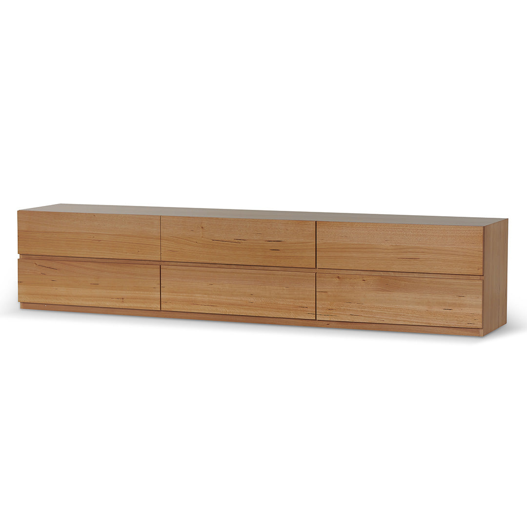 2.4m TV Stand Entertainment Unit with Storage - Modern Messmate Wood Design for Living Room, Home Theater & Media Centers
