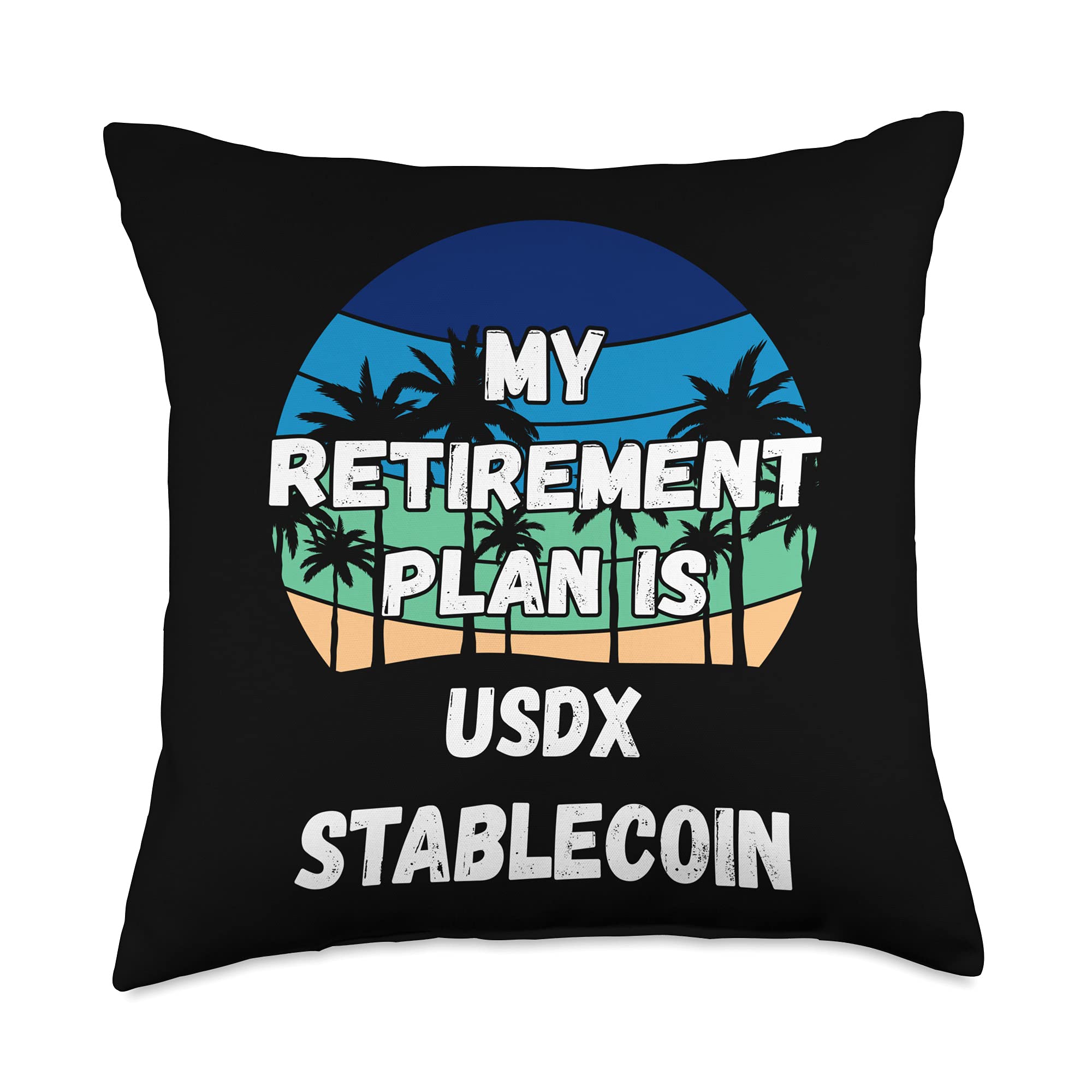 USDX Stablecoin Retirement Plan Throw Pillow - 18x18 Inches Multicolor Decorative Cushion for Home, Office & Gift Giving