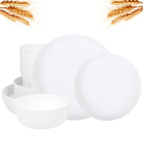White Wheat Straw Plates and Bowls