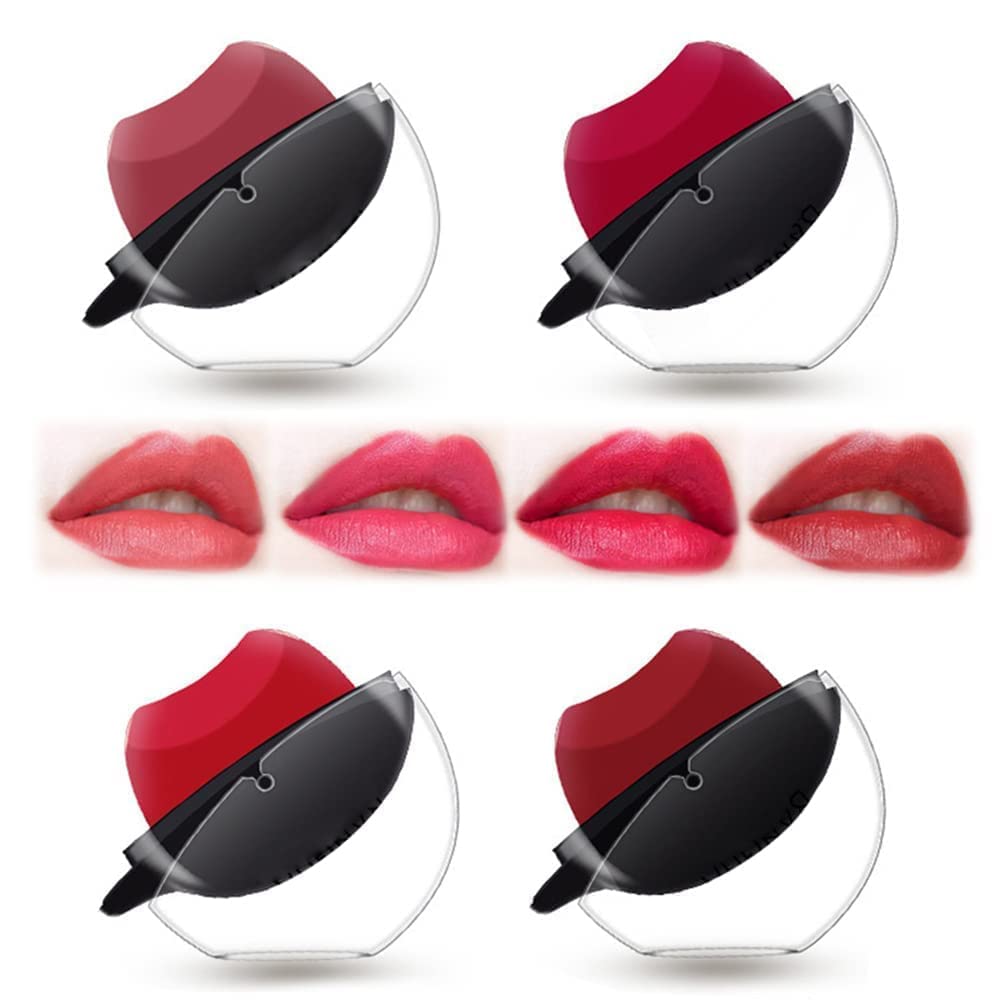 Korean Style Lip Shape Waterproof Matte Lipstick - Long Lasting Moisturizing Lip Tint, Non-Stick Cup Lip Gloss for All-Day Wear | Perfect for Parties, Dates, and Everyday Makeup