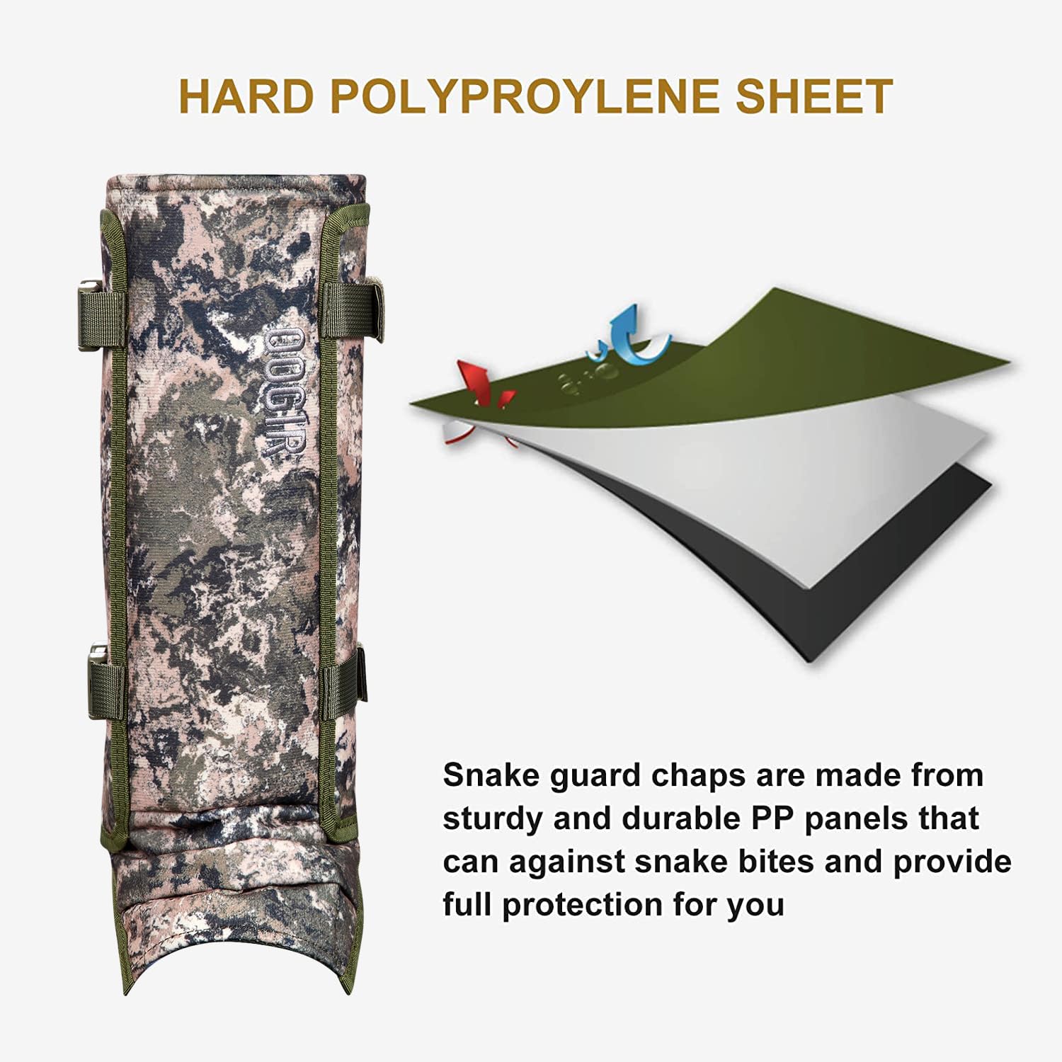 Skiguard Snake Guard Gaiters - Waterproof & Bite Proof Leg Protection for Hiking, Hunting & Outdoor Adventures - Adjustable Size for Men & Women