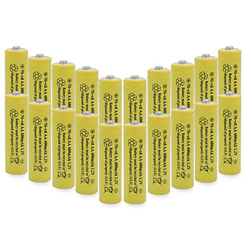 20pcs NICD 600mAh AA Batteries(YELLOW)