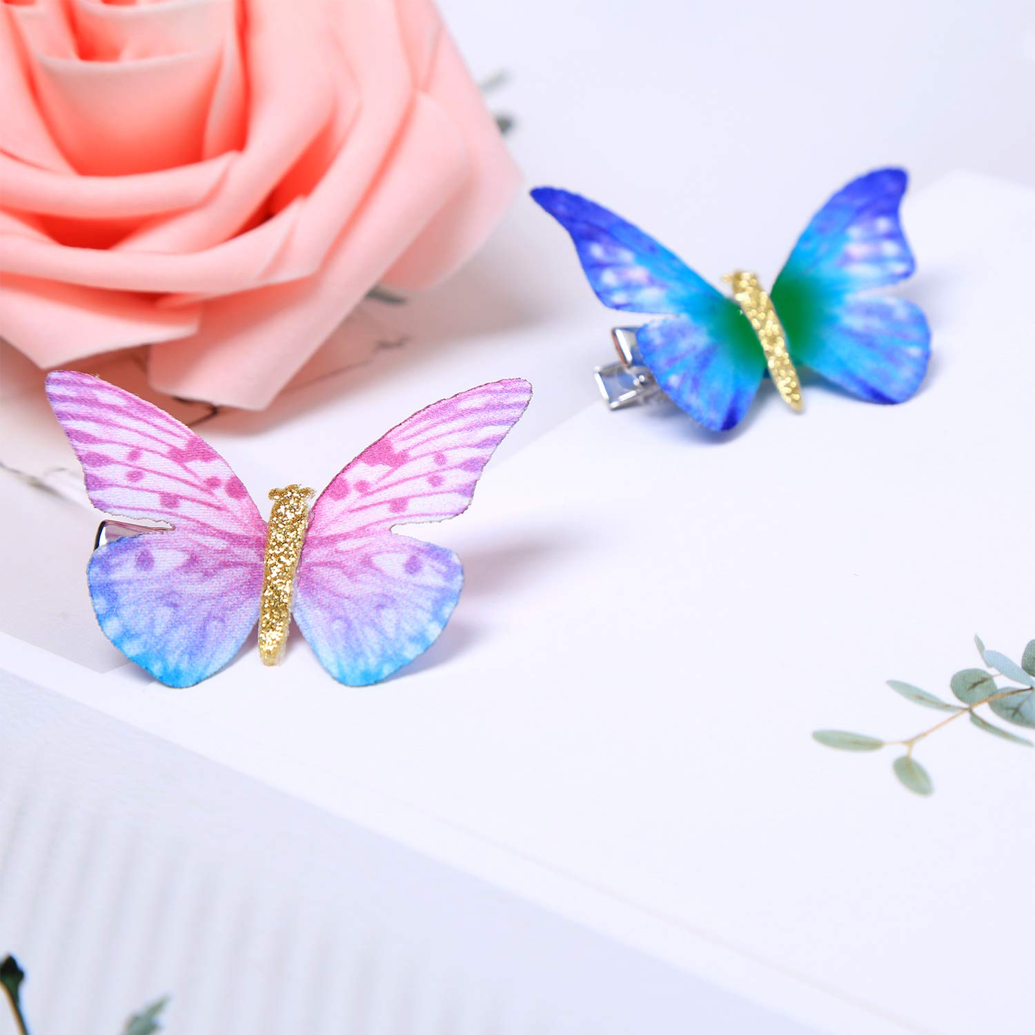 Boao 18-Piece Glitter Butterfly Hair Clips Set for Girls, Teens & Women - Elegant Hair Accessories for Parties, Weddings & Daily Wear