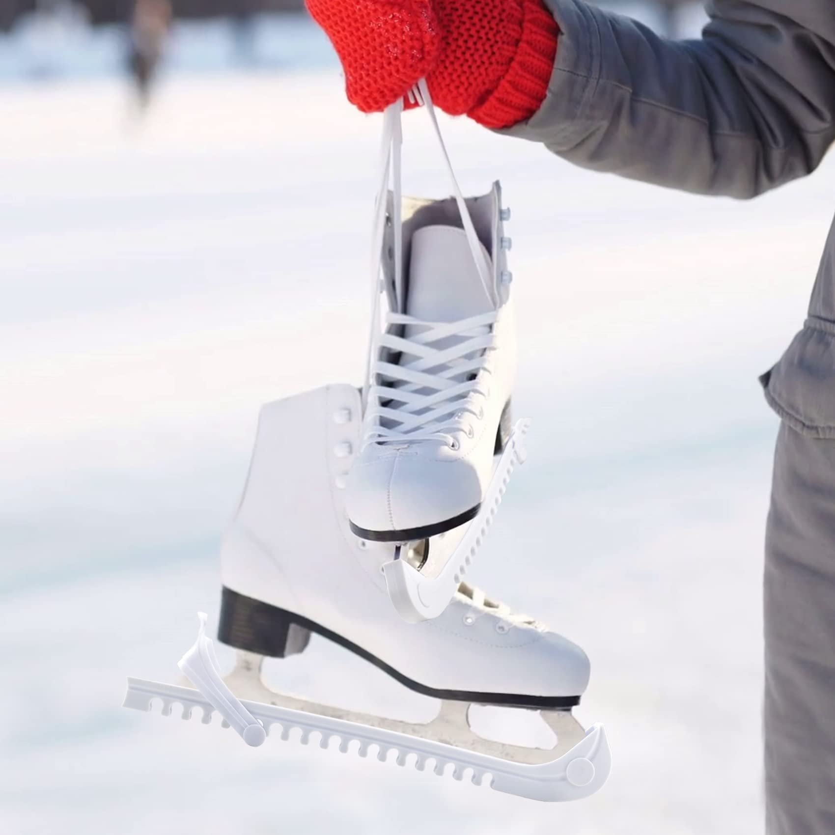 Zoyiancy Adjustable Ice Skate Blade Guards - 1 Pair of Durable Figure Skate Covers with Secure Buckle for Hockey & Recreational Skating | Perfect for Indoor & Outdoor Use at Rinks, Parks & Home Storage