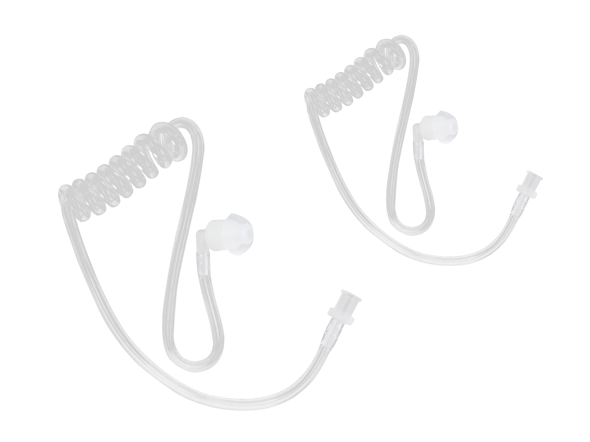 DLECNFUN 2-Pack Replacement Acoustic Tubes for Two-Way Radio Earpiece & Surveillance Headset Kits - Durable Coil Tube for Clear Communication in Security, Event Staff & Outdoor Activities