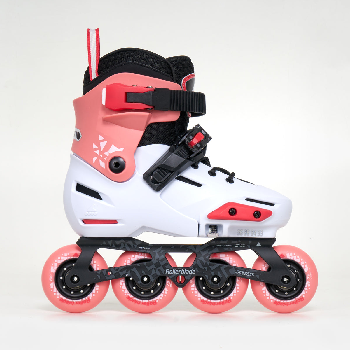 Rollerblade Apex Junior Inline Skates for Kids - Unisex Adjustable Skates in Platinum/Coral | Perfect for Outdoor Fun, Birthday Gifts & Roller Skating Lessons