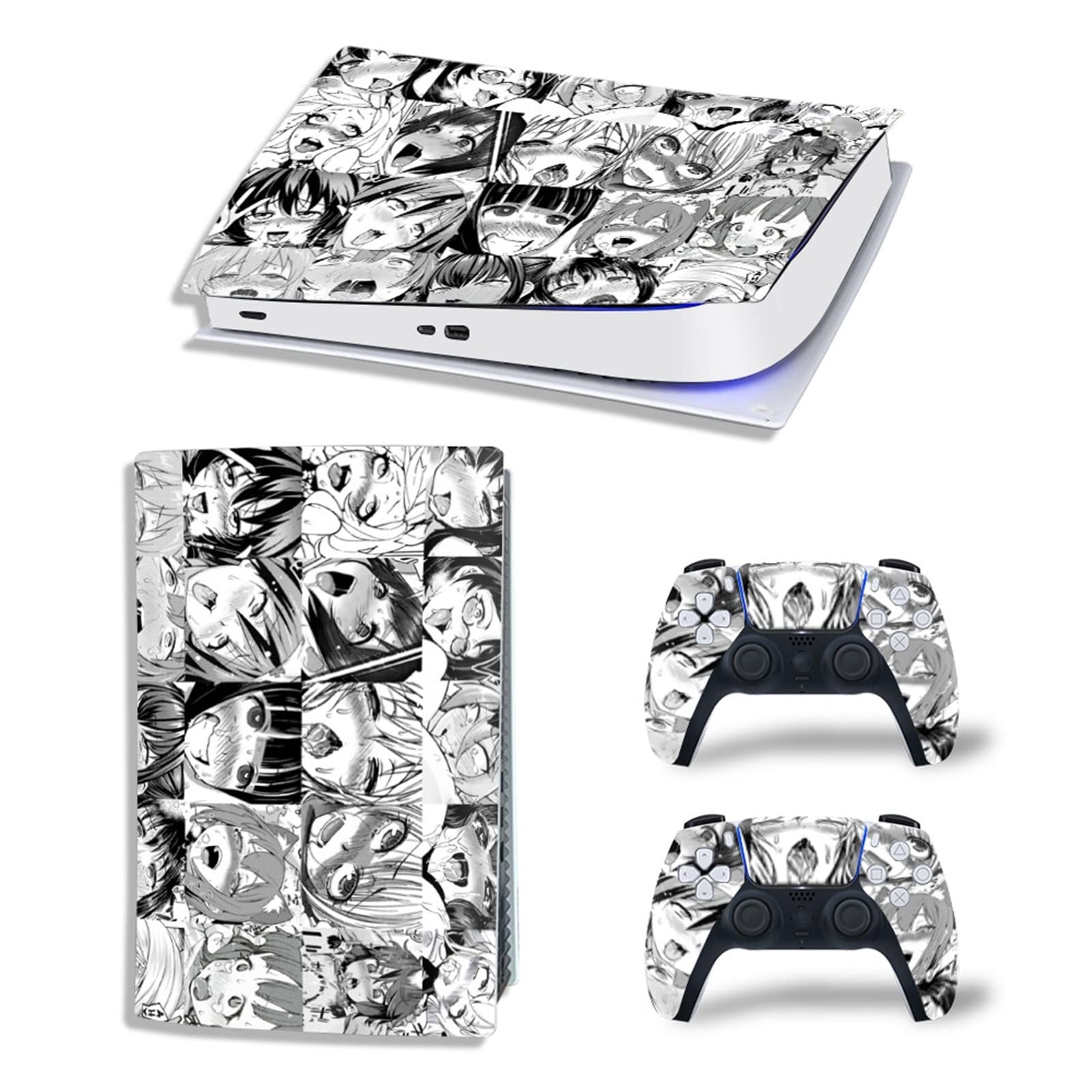 Anime Console Vinyl Skin Decal for PS5 Digital Edition - Scratch-Resistant, Bubble-Free Protection Cover for 2 Controllers - Perfect for Gaming Setups & Anime Fans