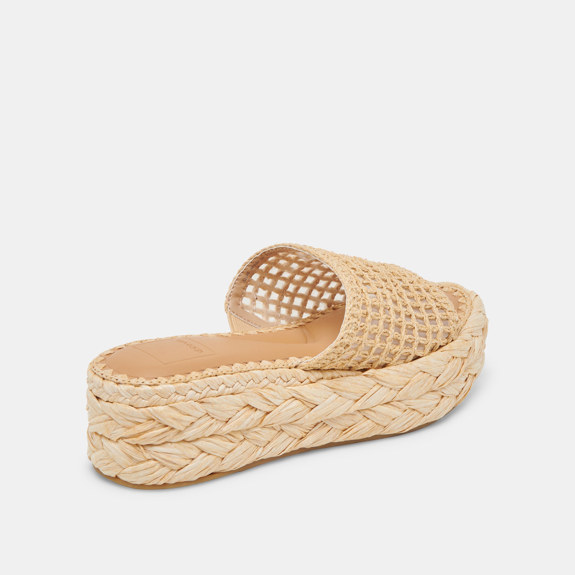 Chavi Women's Natural Woven Raffia Mesh Sandals - Comfortable Summer Beach Slides for Outdoor Walking and Vacation
