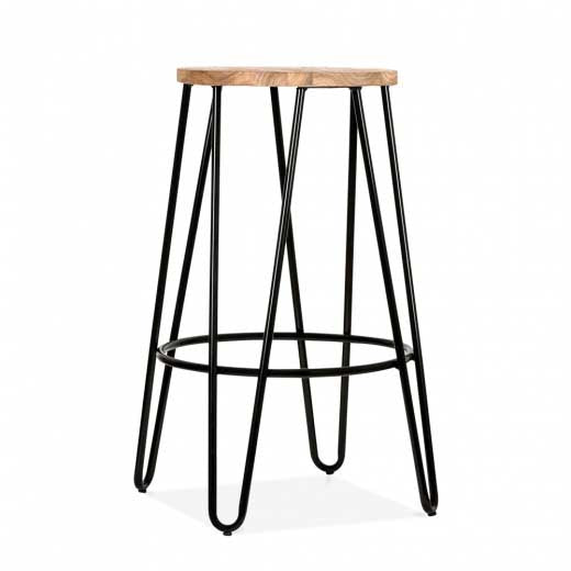 Alice Industrial Steel Bar Stools (Set of 2) - Adjustable Height Metal Counter Stools for Kitchen Island, Breakfast Bar & Home Pub Decor