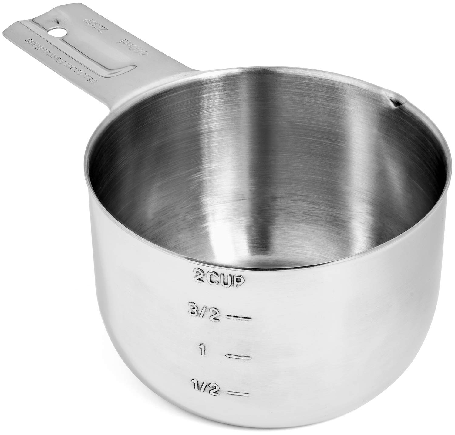 Hudson Essentials Stainless Steel Measuring Cups and Spoons Set - 1 Piece 2-Cup for Baking, Cooking & Kitchen - Durable & Rust-Proof Measuring Tools for Professional & Home Chefs