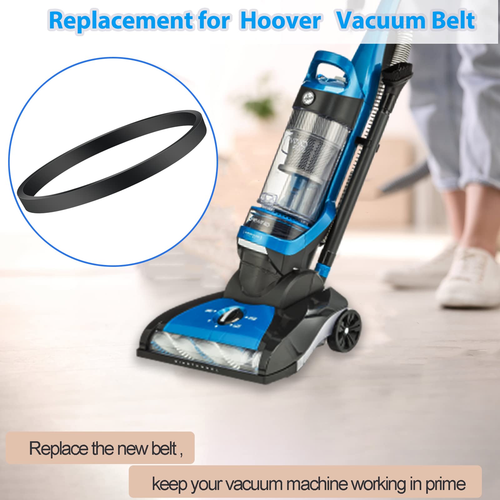 Hoover Vacuum Belt Replacement - Compatible with UH74100, UH72630, UH71250, UH71230, UH70935, UH70930, UH70605 Models - Perfect for Hoover Total Home Pet Bagless Upright Vacuum Cleaner - Ideal for Pet Hair Removal and Deep Carpet Cleaning