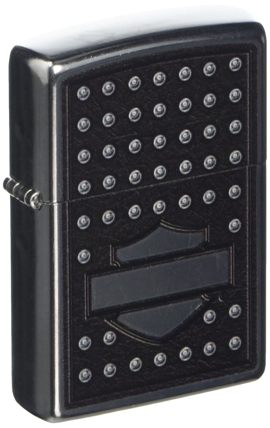 Zippo H-D Bar and Shield Windproof Lighter - Classic Harley Davidson Design, Refillable Metal Lighter for Outdoor Camping, Hiking & Everyday Carry