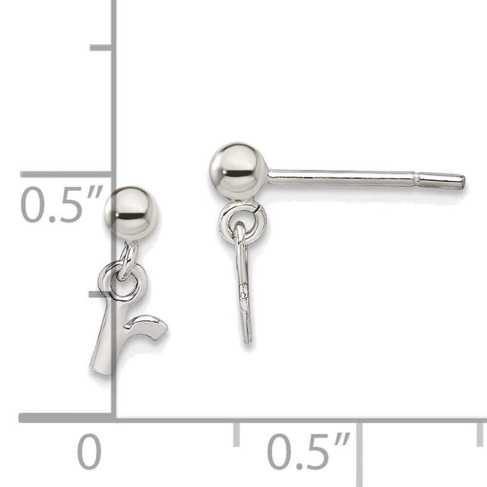 Sterling Silver Polished R Dangle Post Earrings for Women - Elegant & Hypoallergenic Jewelry for Parties, Weddings & Everyday Wear