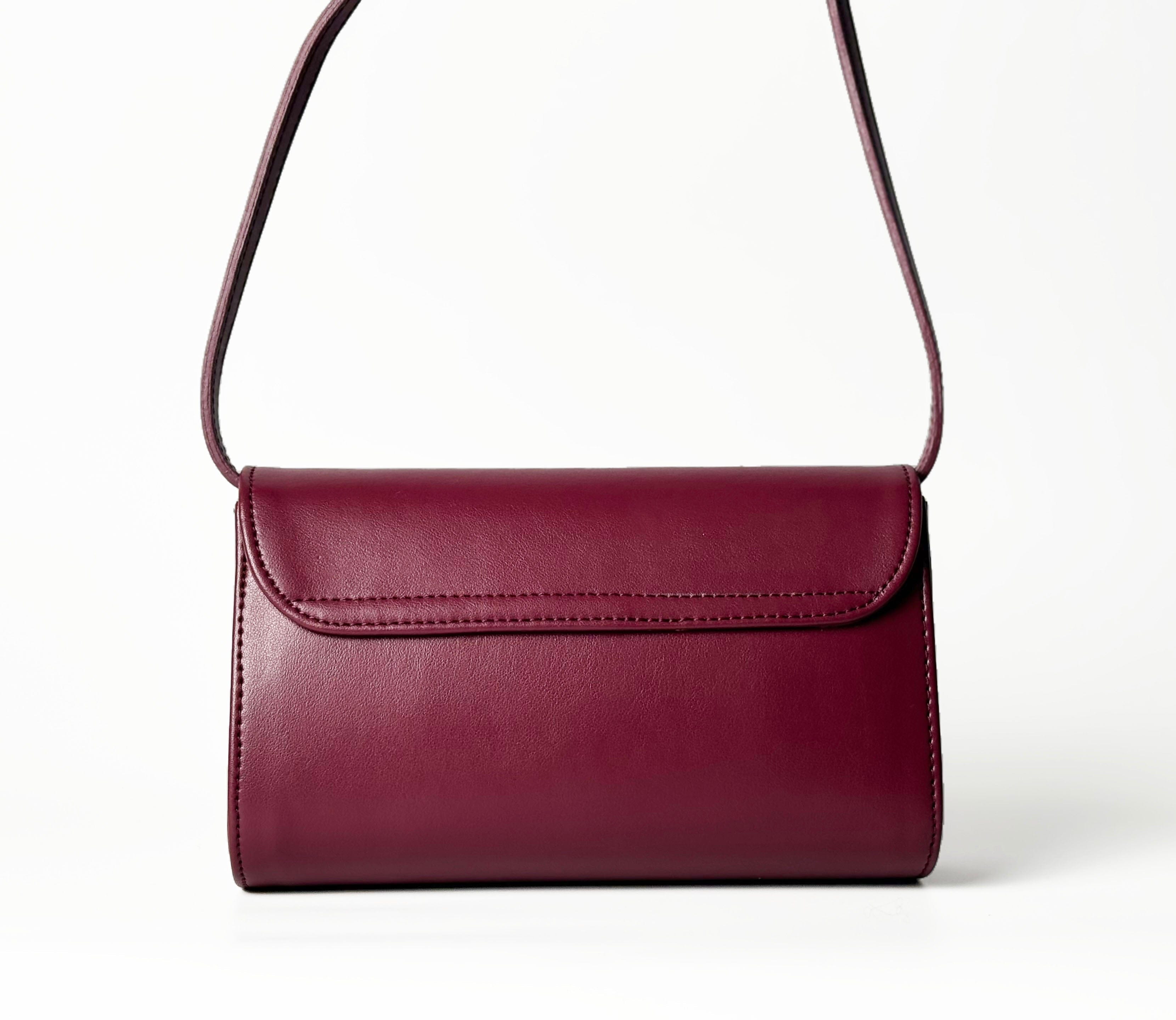 Vegan Leather Crossbody Bag for Women | Marlee Apple Deep Red | Stylish & Ethical Handbag for Everyday Use, Work, and Travel