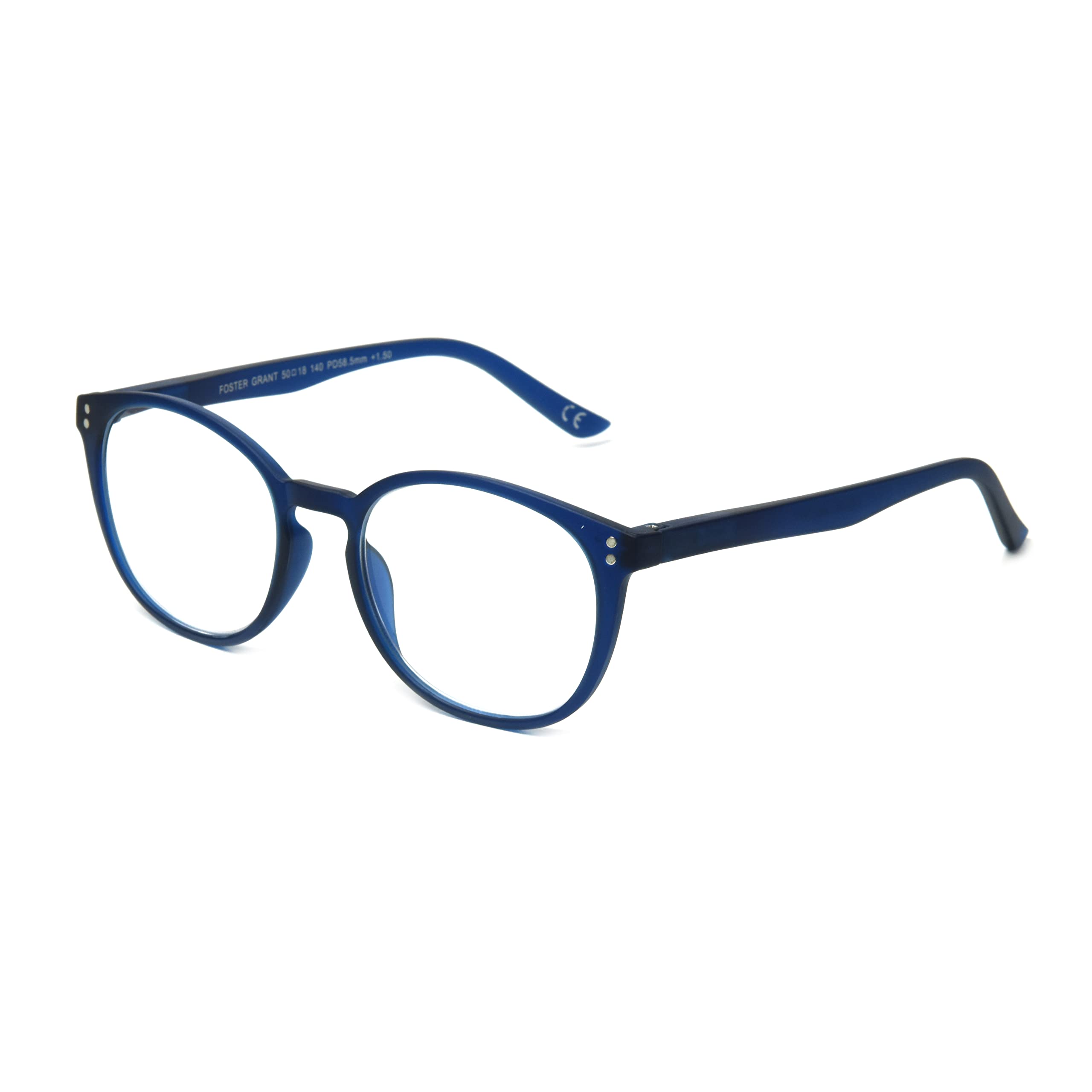 Foster Grant Joey Anti-Fog Blue Light Blocking Reading Glasses +2.00 Round Eyewear for Computer Work & Digital Screen Use