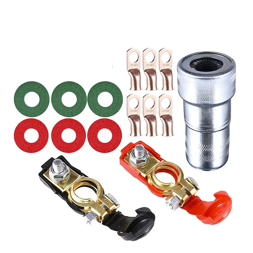 Pure Copper Battery Terminal Connectors - Car, Truck, Boat & RV Use
