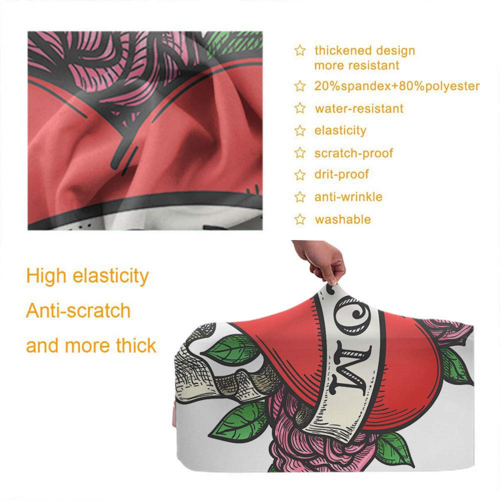 Red Hearts Rose Flower Green Leaves Luggage Cover - Suitcase Protector for 22-24 Inch Bags | Travel Accessories for Mom | Perfect for Valentine's Day Gifts & Airplane Travel