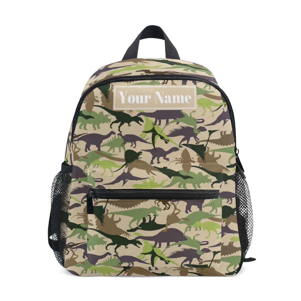 Custom Personalized Preschool Backpack with Adjustable Chest Strap - Dinosaur Camouflage Print Daycare Bag for Toddlers | Perfect for Nursery, Daycare & Travel Diaper Bag