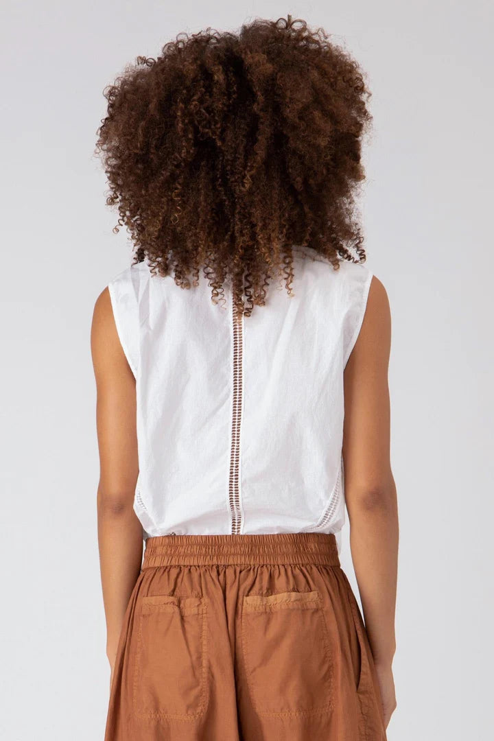 Alexandria Sleeveless Top for Women - White Summer Blouse | Casual Wear, Beach Outfit, Party Dress