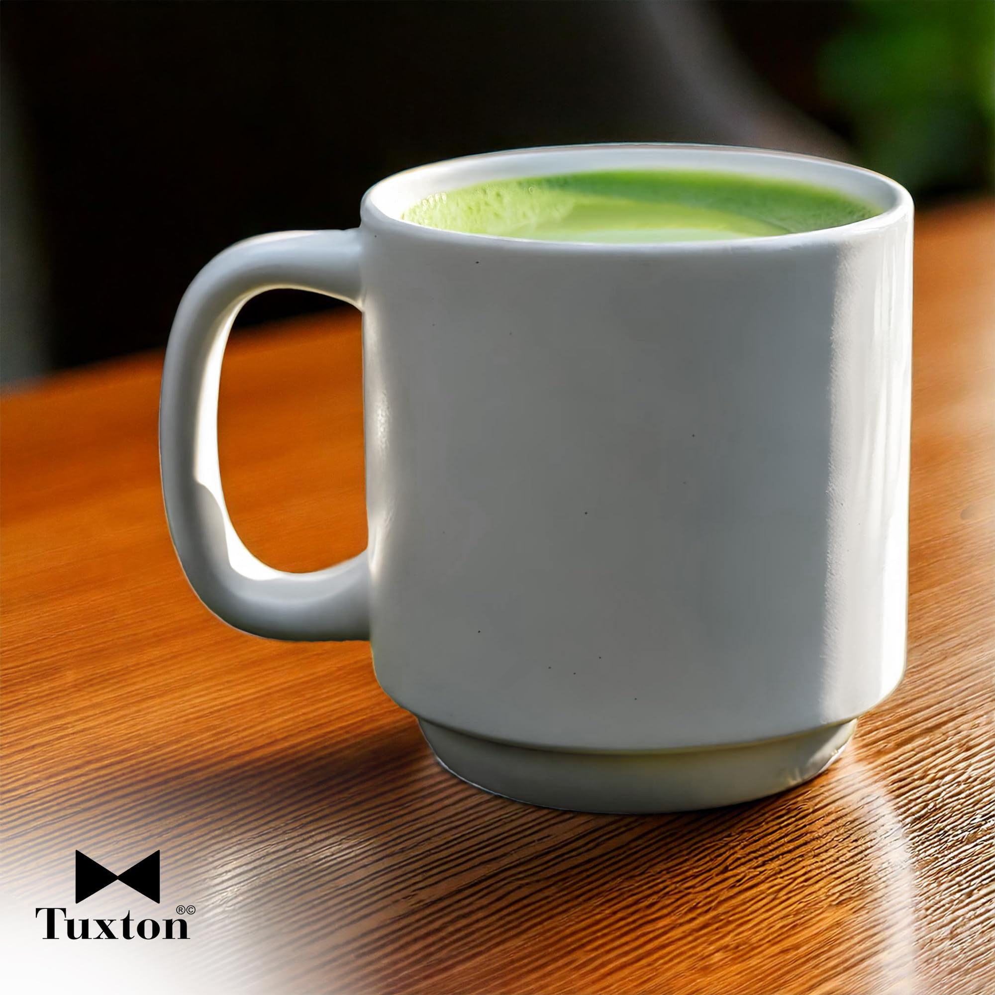 Tuxton Zion Matte Gray 11-Oz Stackable Yukon Mug - Set of 24, Durable & Scratch Resistant, Lead-Free & Dishwasher Safe - Perfect for Coffee, Tea, or Hot Chocolate at Home, Office, or Camping