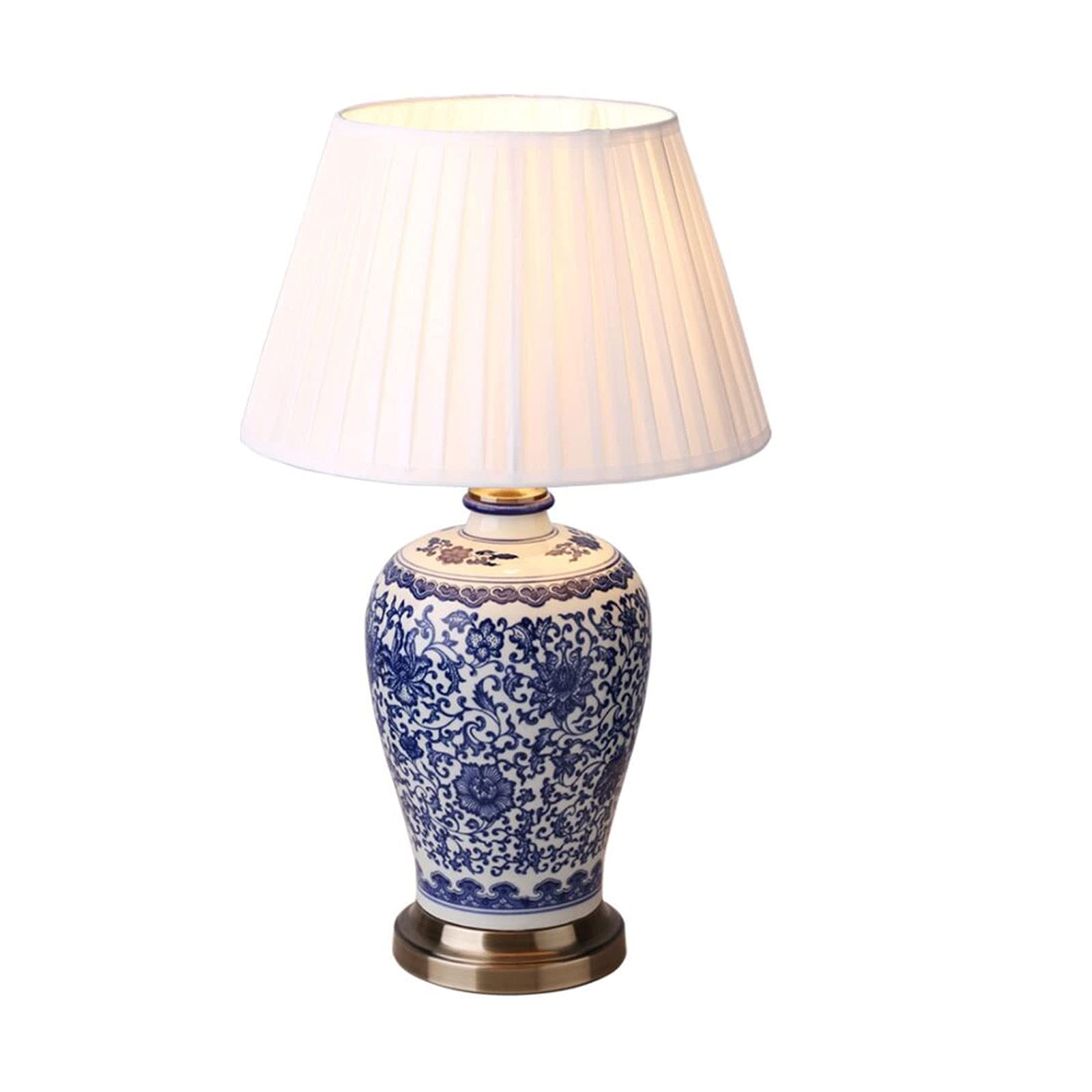 TOMYEUS Traditional White Porcelain Geometric Cylindrical Table Lamp - Elegant Bedside Lighting for Living Room, Bedroom & Nightstand | Perfect for Reading, Relaxation & Home Decor