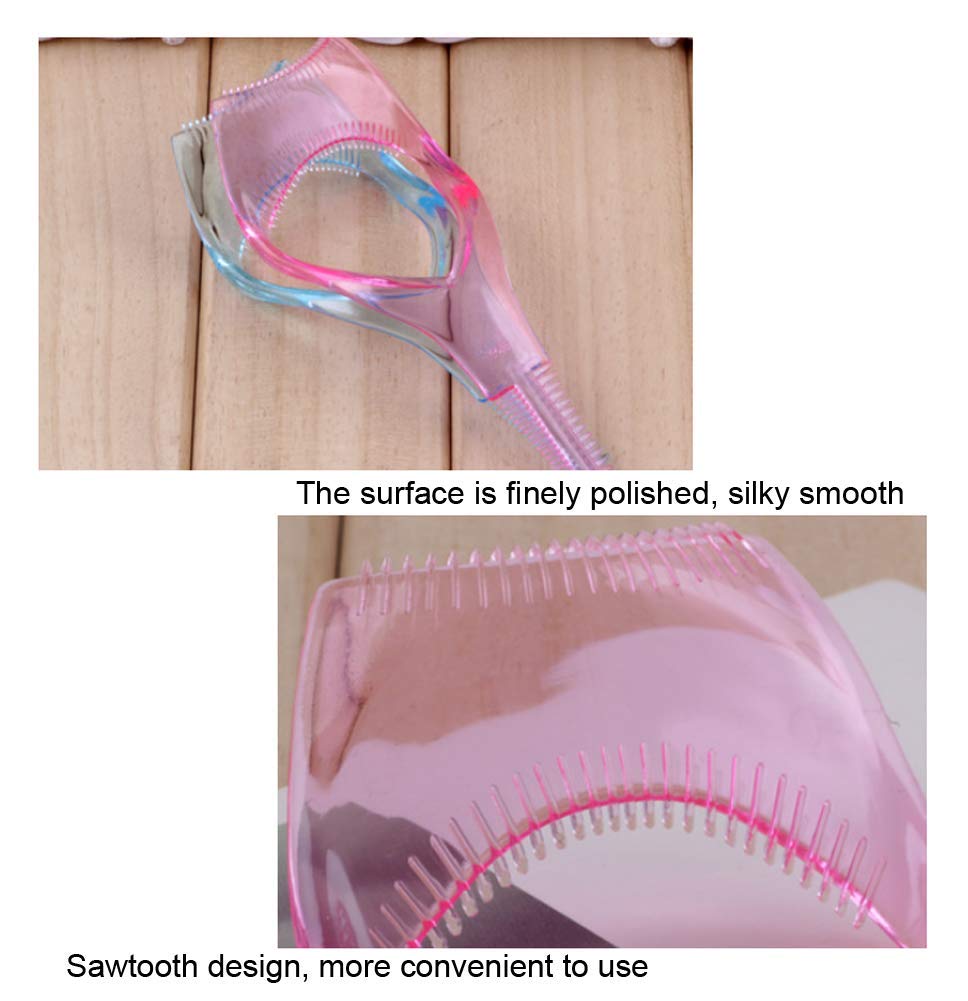 2PCS 4.1 Inch Plastic Eyelash Mascara Guard Cover Protector - Upper & Lower Lash Shields with Eyelash Comb - Blue & Pink Makeup Tools for Perfect Eye Makeup | Ideal for DIY Lash Extensions, False Lashes & Mascara Application