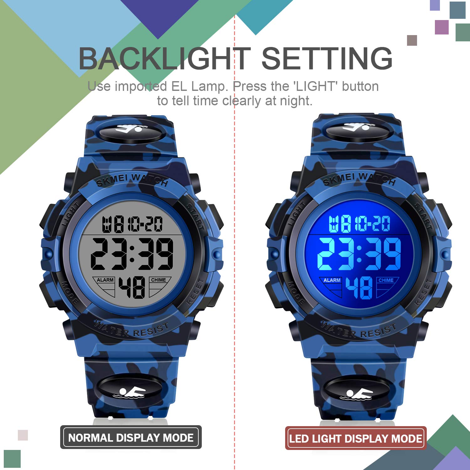 ATIMO Kids Digital Sports Watch - Waterproof LED Display, Alarm, Stopwatch - Perfect for Boys & Girls - Ideal for School, Sports, and Outdoor Activities