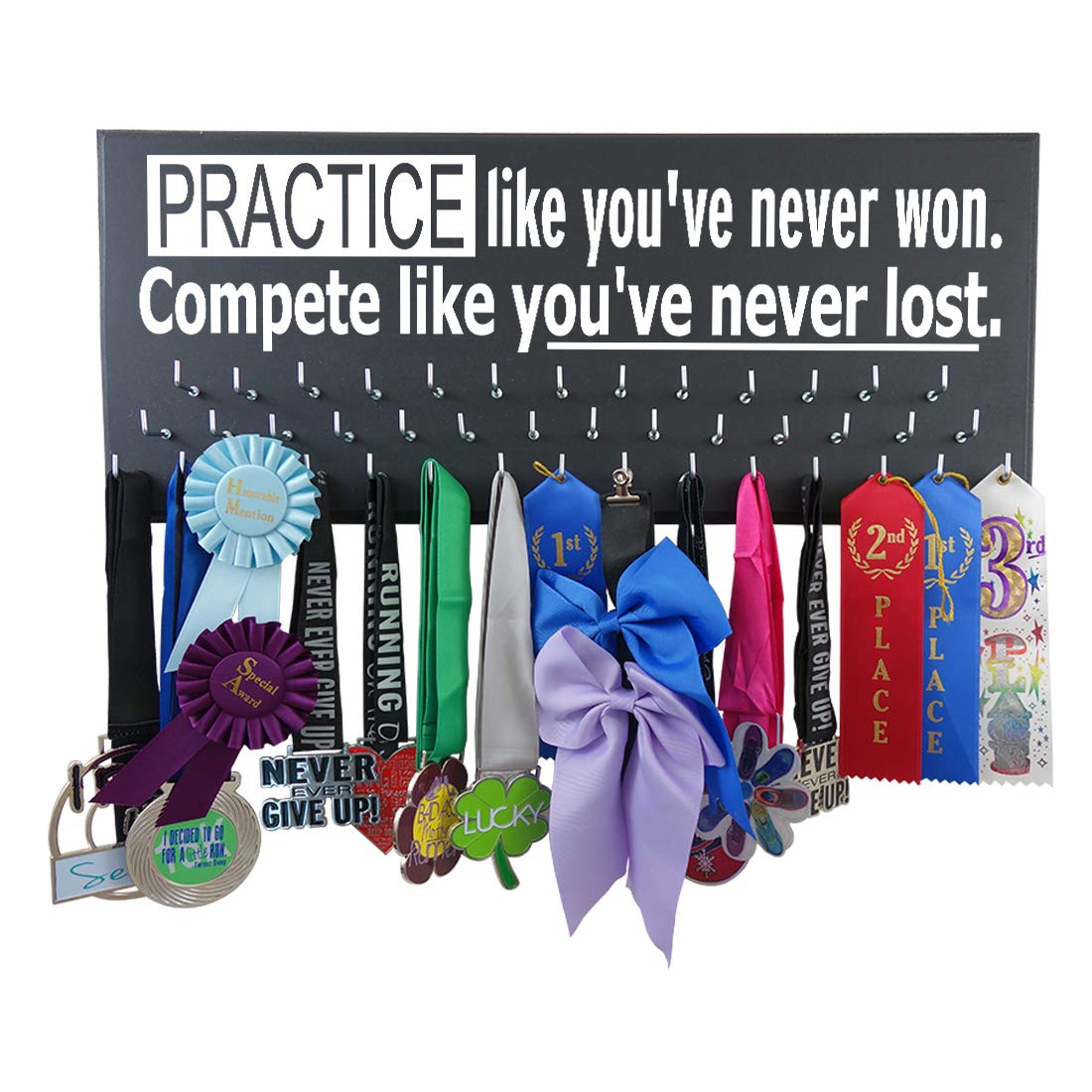 Wall Medal Holder for Athletes - Running Gift & Display Rack - Perfect for Race Awards & Home Decor