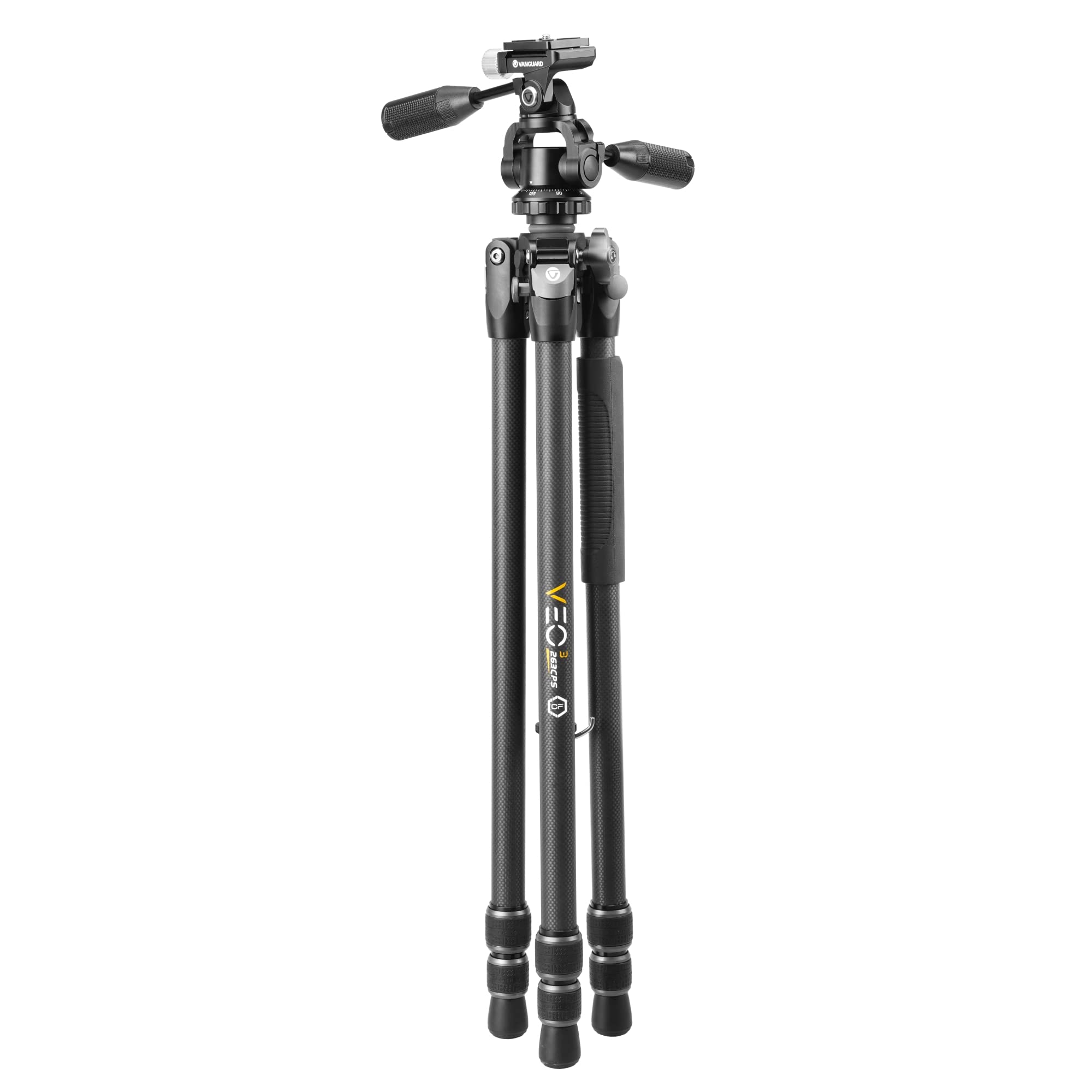 Vanguard VEO3 263CPS Carbon Fiber Tripod with VEO PH-38S 3-Way Panhead - Lightweight Travel Tripod for Photography, Videography & Outdoor Adventures