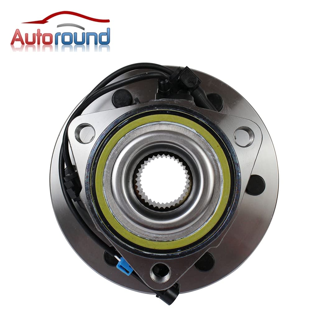Autoround 515093 Pair 4WD Front Wheel Bearing and Hub Assembly - Compatible with 2006-2010 Hummer H3 & 2009-2010 H3T 6-Lug with ABS - Perfect for Off-Roading, Towing, and Daily Driving