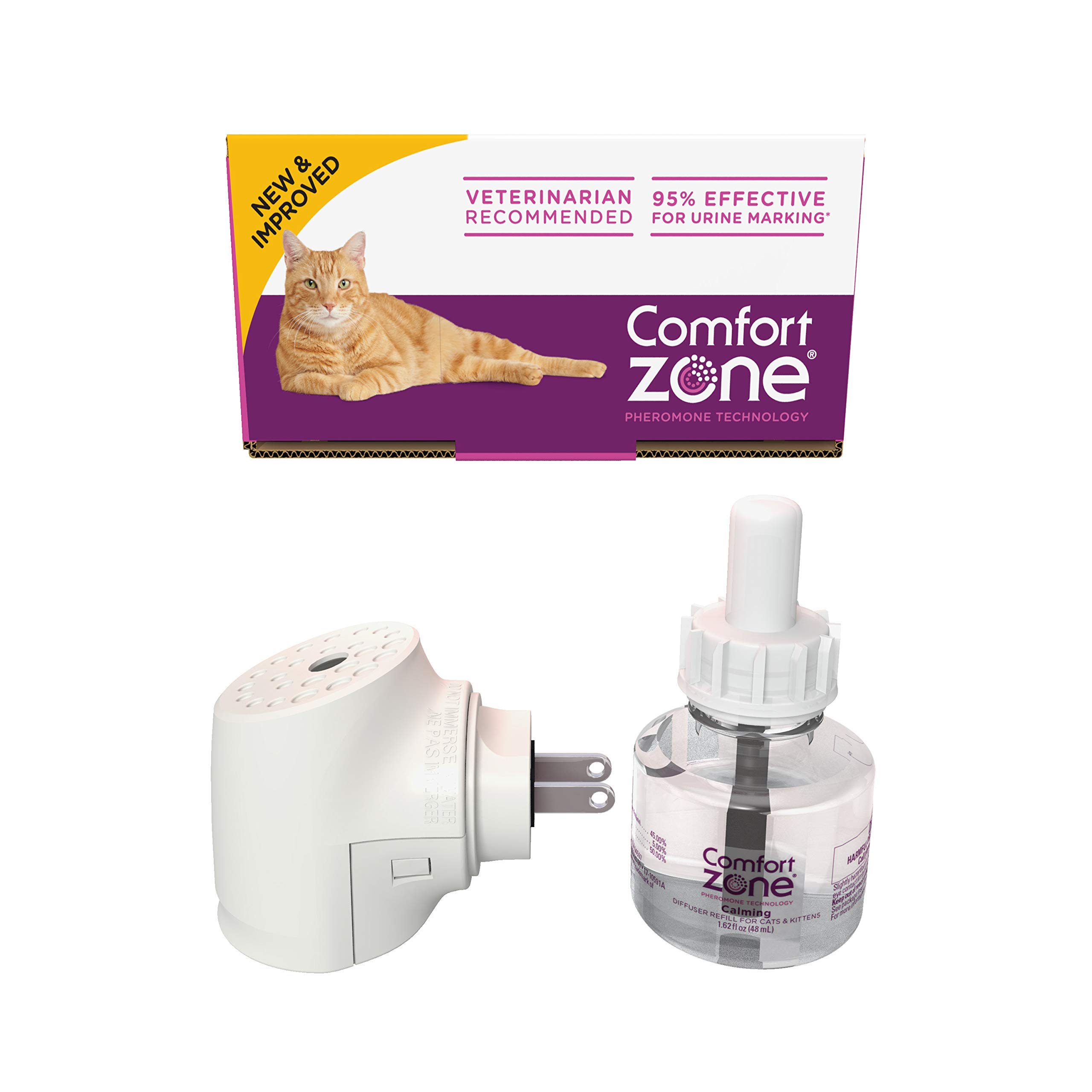 Comfort Zone Basic Calming Diffuser Kit for Cats - Reduce Anxiety & Stress Relief for Indoor Cats - Perfect for Vet Visits, Travel & Multi-Cat Homes
