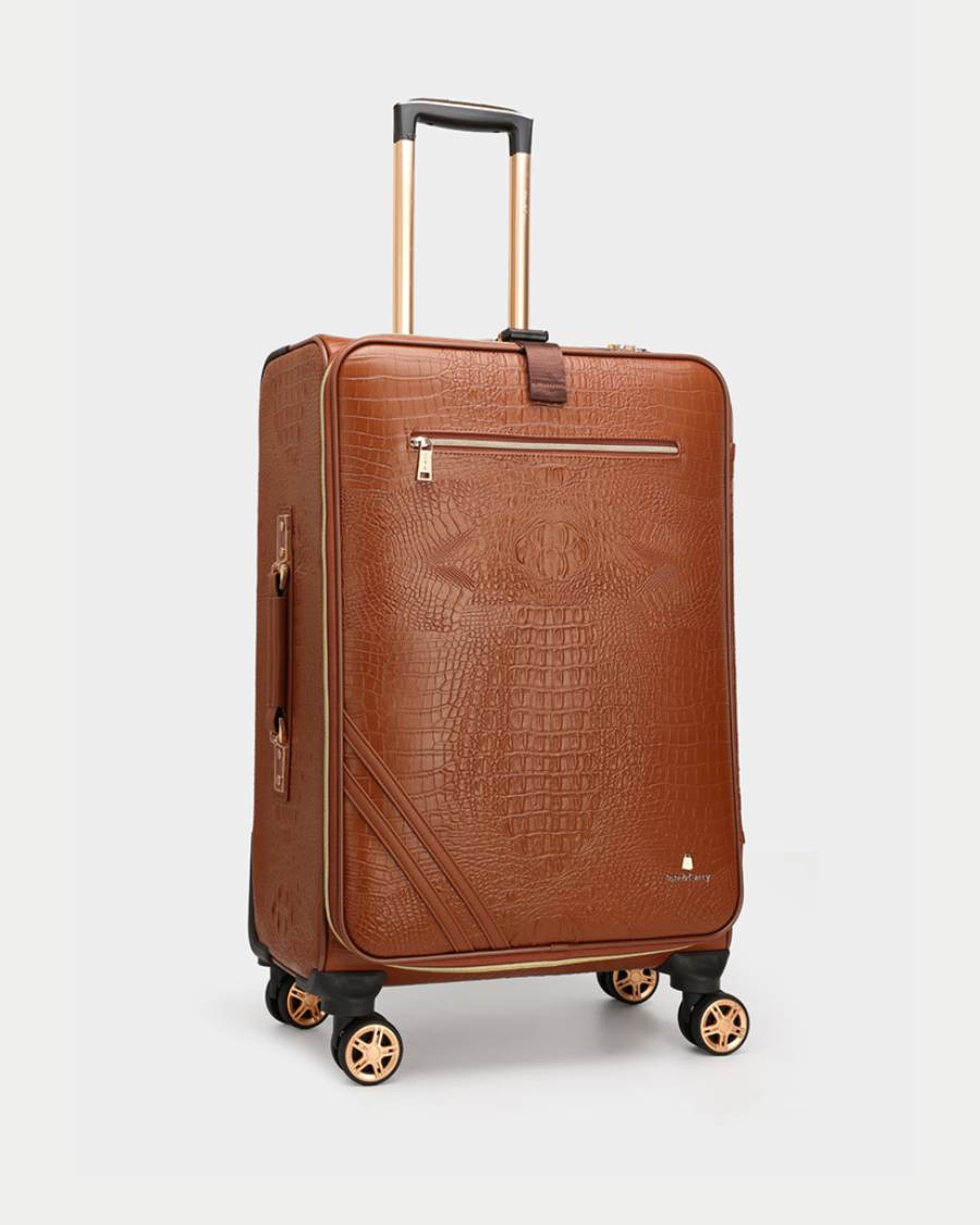 Apollo 2-Piece Luggage Set in Caramel Brown - Lightweight Spinner Suitcase for Travel, Business Trips & Vacations