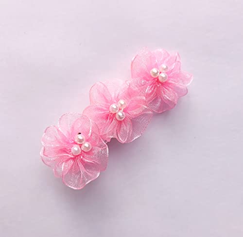 Handmade Pakhira Pink Flower Hair Clip for Women, Girls & Kids - 1 Piece | Perfect for Weddings, Parties & Everyday Accessories