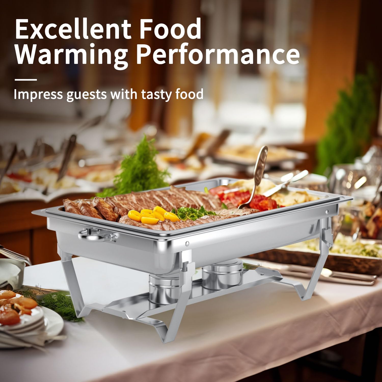 Premium Buffet Chafing Dishes Set - 3-Piece Stainless Steel Food Warmers with Lids for Catering, Parties & Events | Keep Food Hot for Hours | Perfect for Weddings, Banquets & Buffet Service