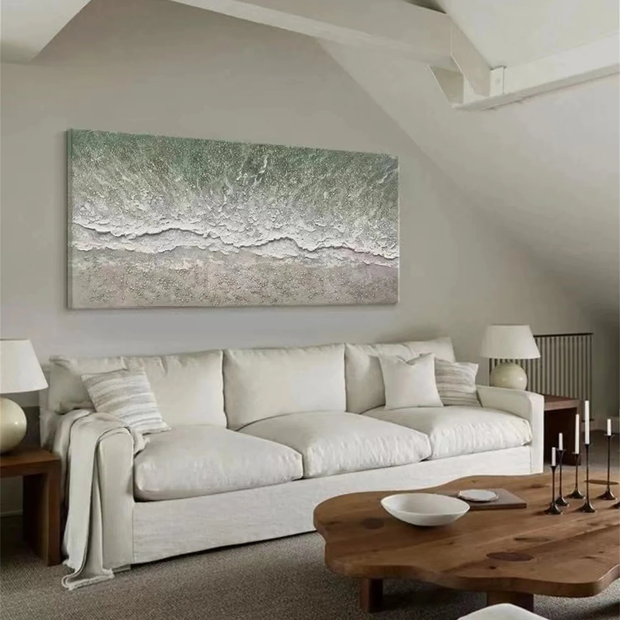 Ocean and Sky Painting #OS 120 - Stunning Seascape Wall Art for Home & Office Decor - Perfect for Living Rooms, Bedrooms, and Coastal Themed Spaces